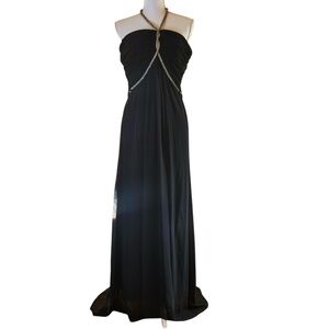 Pierre Cardin Black Halter Gown for Prom Made in Italy, Size 50
